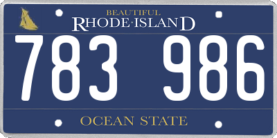 RI license plate 783986