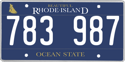 RI license plate 783987