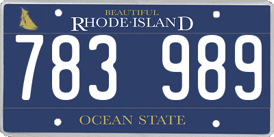 RI license plate 783989