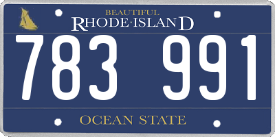 RI license plate 783991