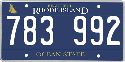 RI license plate 783992
