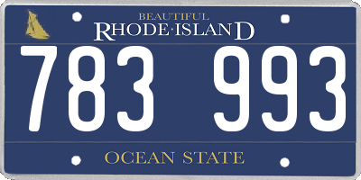 RI license plate 783993