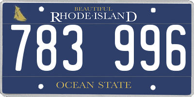 RI license plate 783996