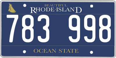 RI license plate 783998