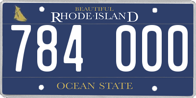 RI license plate 784000