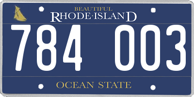 RI license plate 784003