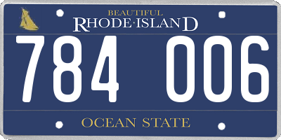 RI license plate 784006