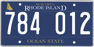 RI license plate 784012