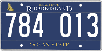 RI license plate 784013