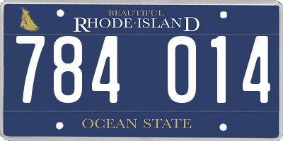 RI license plate 784014