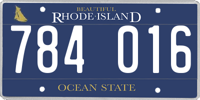 RI license plate 784016