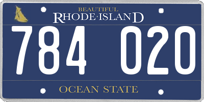 RI license plate 784020