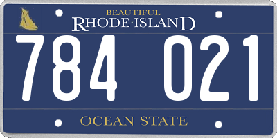 RI license plate 784021