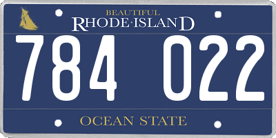 RI license plate 784022