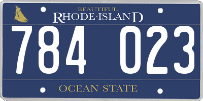 RI license plate 784023