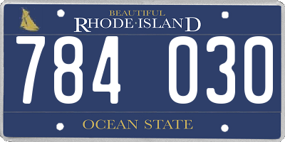 RI license plate 784030