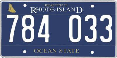 RI license plate 784033