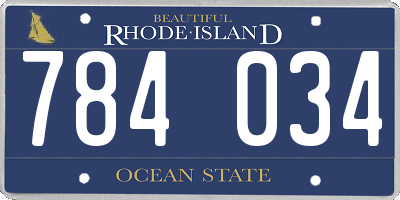 RI license plate 784034