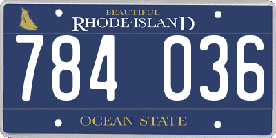 RI license plate 784036
