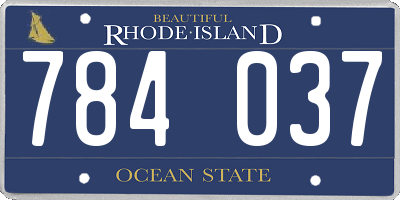 RI license plate 784037