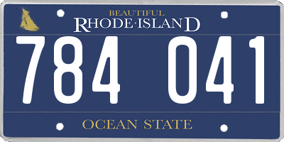 RI license plate 784041