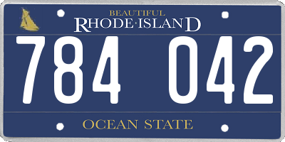 RI license plate 784042