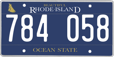 RI license plate 784058