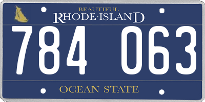 RI license plate 784063