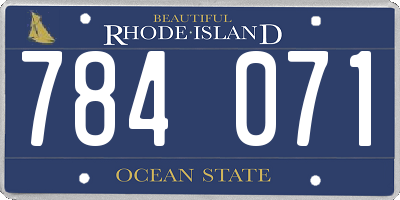 RI license plate 784071