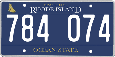 RI license plate 784074