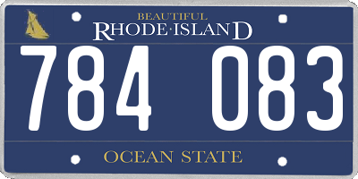 RI license plate 784083