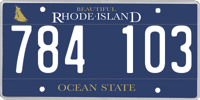 RI license plate 784103