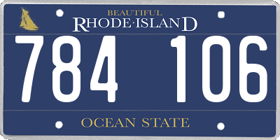 RI license plate 784106