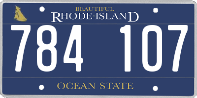 RI license plate 784107