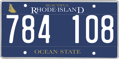 RI license plate 784108