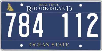 RI license plate 784112