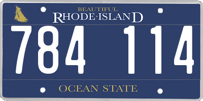 RI license plate 784114