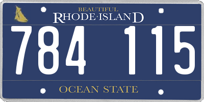 RI license plate 784115