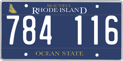 RI license plate 784116