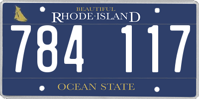 RI license plate 784117