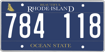 RI license plate 784118