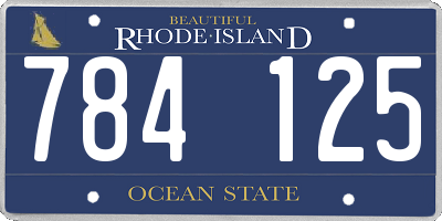 RI license plate 784125
