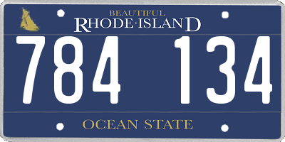 RI license plate 784134