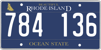 RI license plate 784136