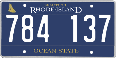 RI license plate 784137