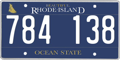 RI license plate 784138
