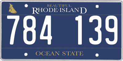 RI license plate 784139