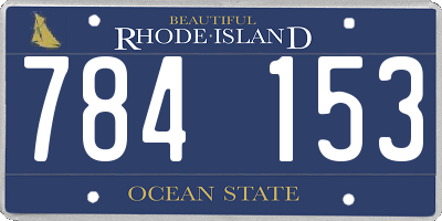 RI license plate 784153