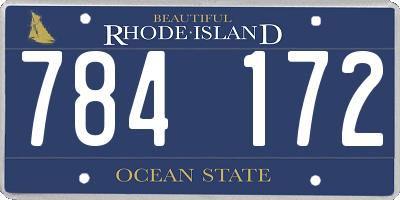 RI license plate 784172