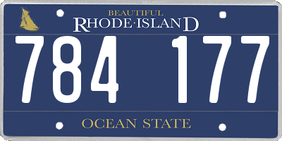 RI license plate 784177